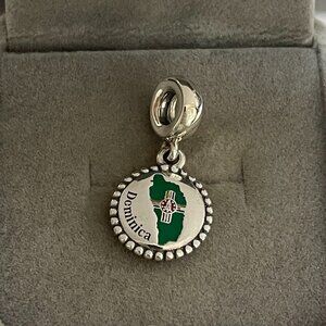 Pandora Dominica Flag Map Exclusive Charm Pendant